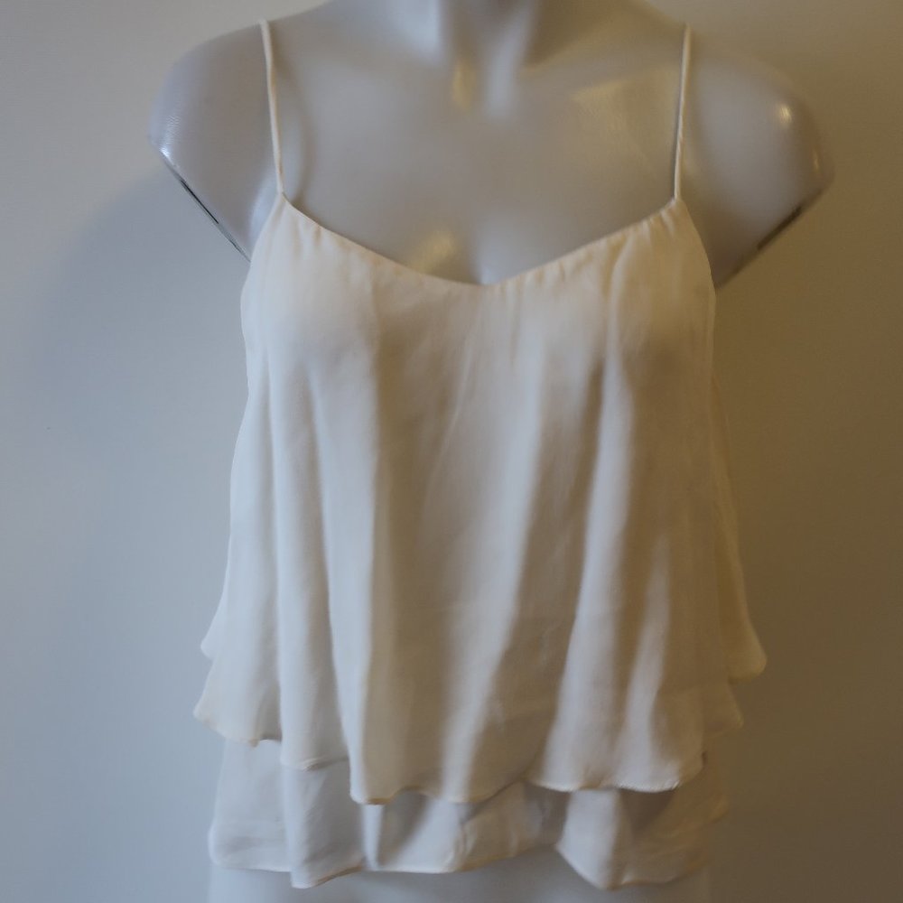 MYNE ASHLEY ANN CREAM STRAPPY SILK TANK TOP 4 *